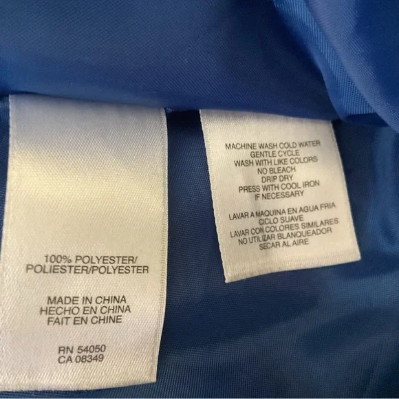 Jones New York Royal Blue Yellow Trim Drawstring Waist Full Zip Windbreaker XL - Picture 4 of 4